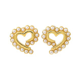 Hjerte Ørestikkere, Langtidsholdbar forgyldt,(12mm) - Uniq Perler - 114669