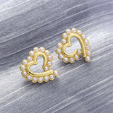 Hjerte Ørestikkere, Langtidsholdbar forgyldt,(12mm) - Uniq Perler - 114669