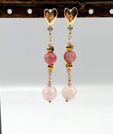 Hjerte Ørestikkere Med Klar Zirkonia Sten, 18K Forgyldt, (18x9mm) - Uniq Perler - 114162