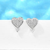 Hjerte Ørestikkere Med Klare Zirkonia Sten, 10x8mm - Uniq Perler - 706705