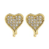 Hjerte Ørestikkere Med Klare Zirkonia Sten, Forgyldt, 10x8mm - Uniq Perler - 114581