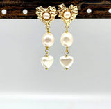 Hjerte Ørestikkere Til Topboret/Anboret Perle Og Vedhæng, (15,5x13mm) - Uniq Perler - 112872