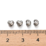 Hjerte Perler i Stål – (3,5x4x4,5mm, 6 stk) - Uniq Perler - 