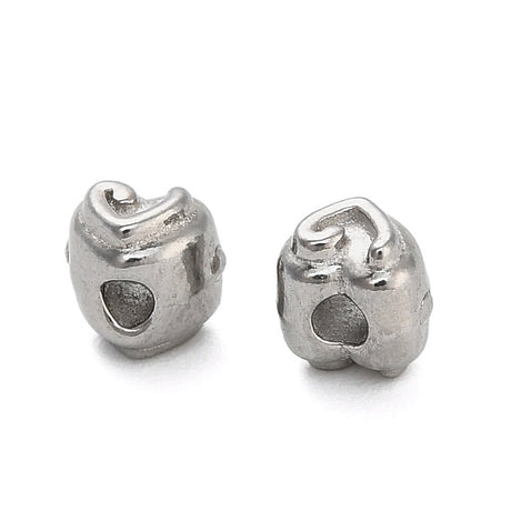 Hjerte Perler i Stål – (3,5x4x4,5mm, 6 stk) - Uniq Perler - 