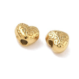 Heart Beads in water-resistant gold-plated Steel – (5x6mm, 6 pcs.) - Uniq Perler - 