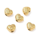 Heart Beads in water-resistant gold-plated Steel – (5x6mm, 6 pcs.) - Uniq Perler - 