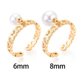 Hjerte Regulerbare Ring – 18K Forgyldt Messing (3,5mm) - Uniq Perler - 123940