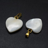 Hjerte Shell Vedhæng – Messing, Forgyldt (17–19mm) 2 stk. - Uniq Perler - 117010