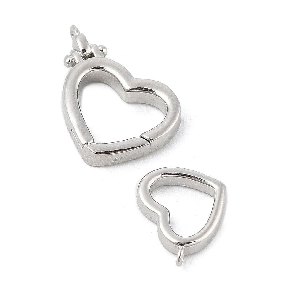 Hjerte Springlås – Langtidsholdbar Platinbelagt (16,5mm) - Uniq Perler - 114498