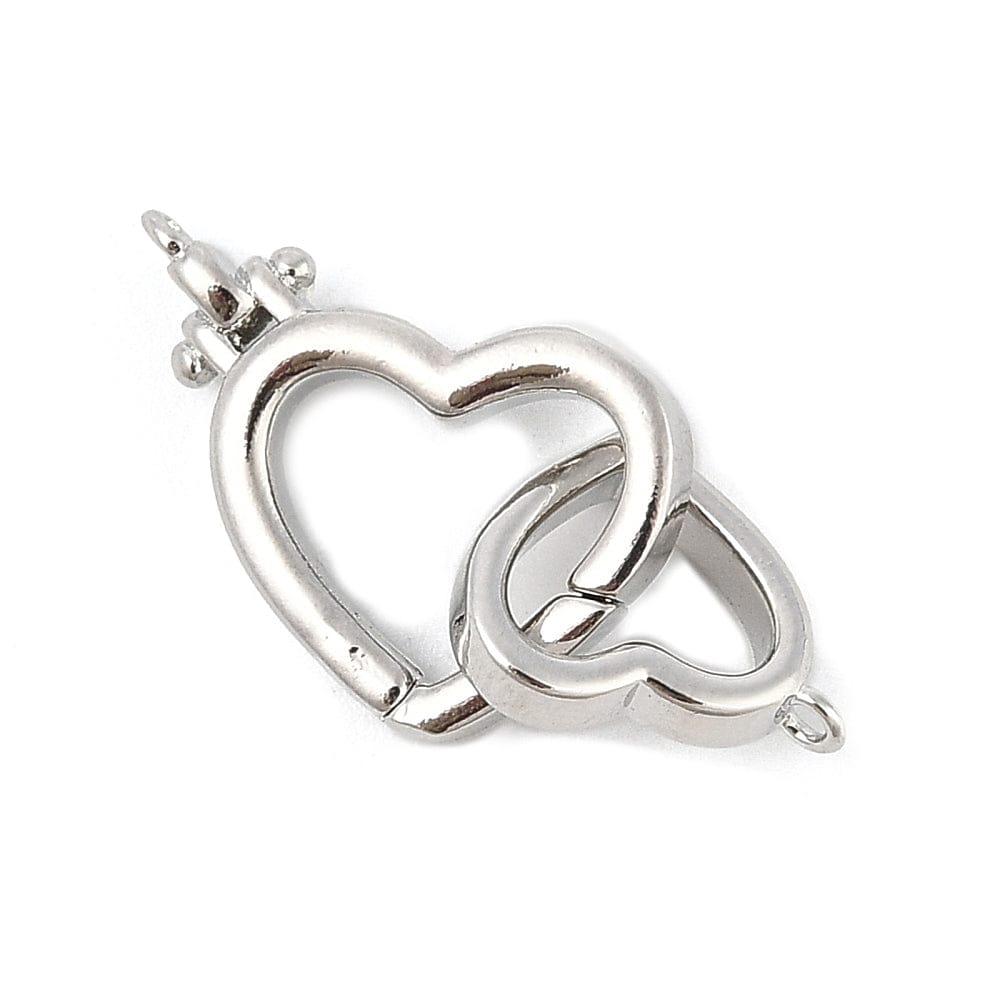 Hjerte Springlås – Langtidsholdbar Platinbelagt (16,5mm) - Uniq Perler - 114498