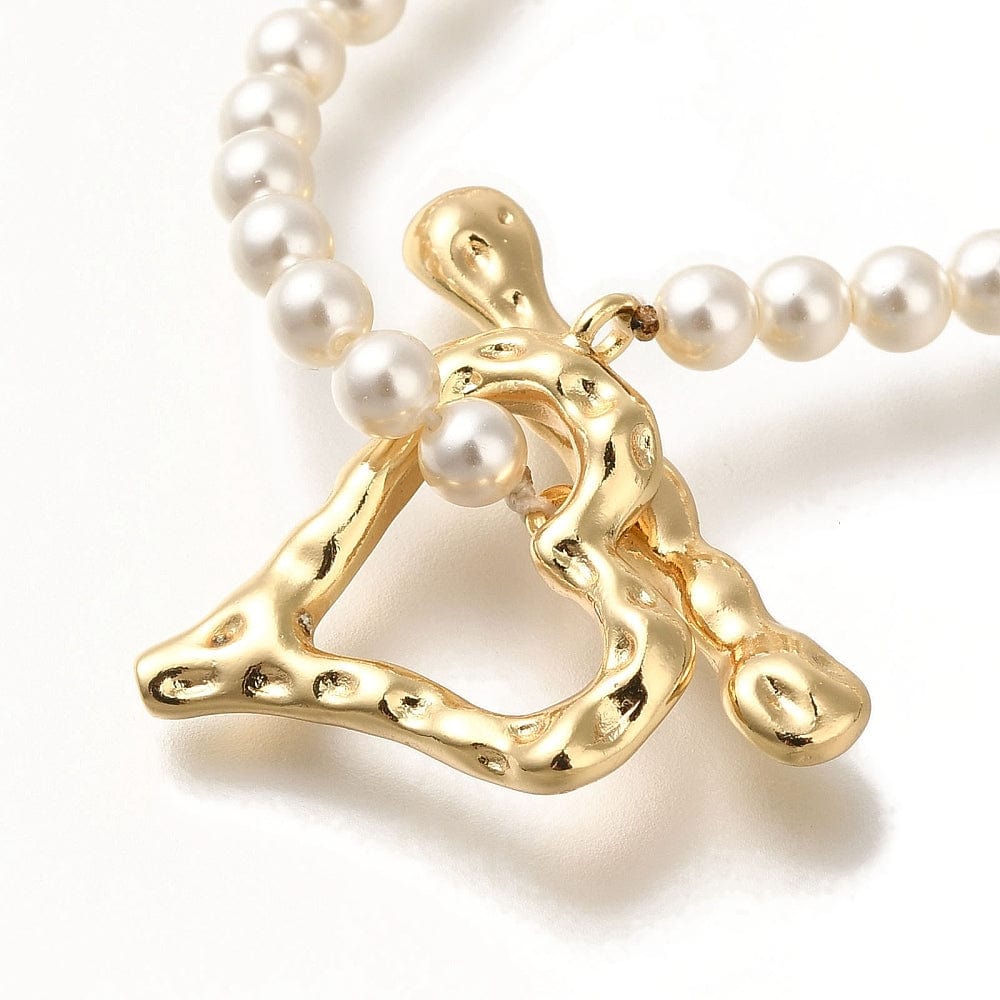 Hjerte Toggle Lås, 18K Forgyldt Messing, 21x20x3,5mm - Uniq Perler - 113185