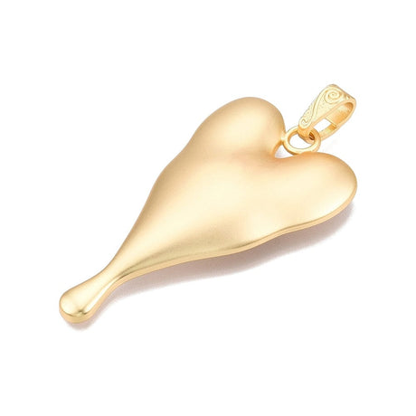 Hjerte Vedhæng, 18K Forgyldt, 81x45mm - Uniq Perler - 113421