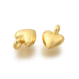 Hjerte vedhæng, 18K langtidsholdbar str. (8,5x6,5x3,5 mm) 6 stk. - Uniq Perler - 115487