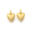 Hjerte vedhæng, 18K langtidsholdbar str. (8,5x6,5x3,5 mm) 6 stk. - Uniq Perler - 115487