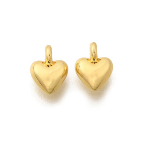 Herz anhänger, 18K langlebige Größe (8,5x6,5x3,5 mm) 6 Stück - Uniq Perler - 115487