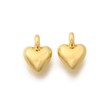 Hjerte vedhæng, 18K langtidsholdbar str. (8,5x6,5x3,5 mm) 6 stk. - Uniq Perler - 115487
