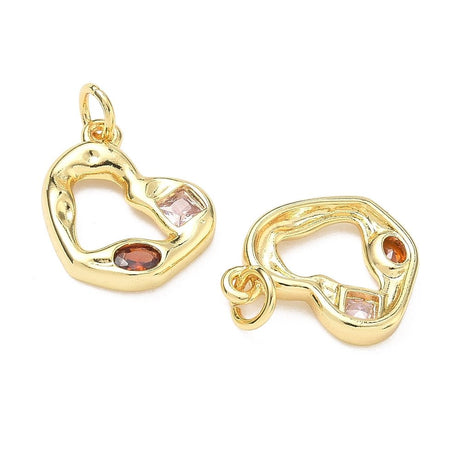 Hjerte Vedhæng – Farvet Zirkonia Forgyldt Langtidsholdbar (14.5mm) - Uniq Perler - 117703