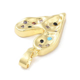 Hjerte vedhæng med farvet zirkonia sten (19x14 mm) - Uniq Perler - 113747