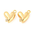 Hjerte Vedhæng Med Klar Zirkonia Sten, 18K Forgyldt, 10x9x4,5mm - Uniq Perler - 1111490457