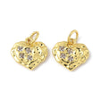 Hjerte Vedhæng Med Klare Zirkonia Sten – 18K Forgyldt (13,5x14,5mm) - Uniq Perler - 115090