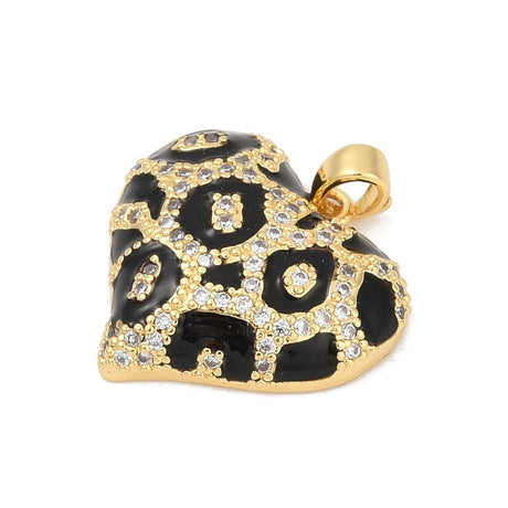 Hjerte Vedhæng Med Klare Zirkonia Sten - Forgyldt, (19x20mm) - Uniq Perler - 114747