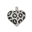 Hjerte Vedhæng Med Klare Zirkonia Sten - Forsølvet (19x20mm) - Uniq Perler - 114746