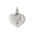 Hjerte Vedhæng Med Klare Zirkonia Sten, Langtidsholdbar Platin Belagt, 13,5x14,5mm - Uniq Perler - 790841