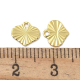 Herz Anhänger mit Muster, 18K Vergoldet langlebiges Messing, (7x7,5mm) 8 Stk. - Uniq Perler - 117079