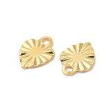 Hjerte Vedhæng Med Mønster, 18K Forgyldt Stål, 8x6x0,7mm, (10 stk.) - Uniq Perler - 395845