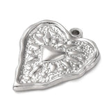 Hjerte Vedhæng Med Mønster, Stål, 25x21mm - Uniq Perler - 112479