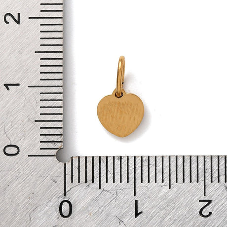 Hjerte Vedhæng Med Øsken – 18K Forgyldt Stål (7x7x1mm) - Uniq Perler - 120671