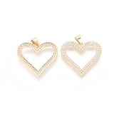 Hjerte Vedhæng med Zirkonia – 18K Forgyldt Langtidsholdbar (25.5mm) - Uniq Perler - 117852