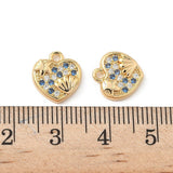 Hjerte Vedhæng Med Zirkonia – 18K Forgyldt Messing (11,5x10,5x2,5mm) 2 stk. - Uniq Perler - 120981