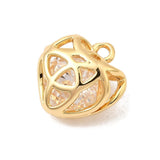 Hjerte vedhæng med Zirkonia, 18K Guldbelagt (11.5x11.5x7mm) - Uniq Perler - 