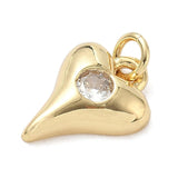Hjerte Vedhæng Med Zirkonia – 18K Langtidsholdbar Forgyldt (11x15x3,5mm) - Uniq Perler - 115802