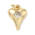 Hjerte Vedhæng Med Zirkonia – 18K Langtidsholdbar Forgyldt (11x15x3,5mm) - Uniq Perler - 115802