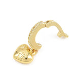 Hjerte Vedhæng Med Zirkonia – 18K Langtidsholdbar Forgyldt Messing (20mm) 1 stk. - Uniq Perler - 123993