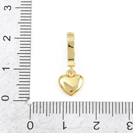 Hjerte Vedhæng Med Zirkonia – 18K Langtidsholdbar Forgyldt Messing (20mm) 1 stk. - Uniq Perler - 123993