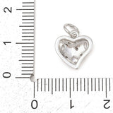 Hjerte Vedhæng Med Zirkonia – Langtidsholdbar Platinbelagt Messing (11,5x11x3mm) - Uniq Perler - 122582