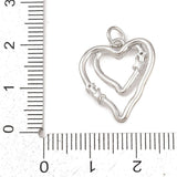 Hjerte Vedhæng Med Zirkonia – Langtidsholdbar Platinbelagt Messing (19,5x17x2,8mm) - Uniq Perler - 122575
