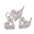 Hjerte Vedhæng med Zirkonia – Langtidsholdbar Platinium (10mm) - Uniq Perler - 117854
