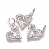 Hjerte Vedhæng med Zirkonia – Langtidsholdbar Platinium (10mm) - Uniq Perler - 117854