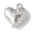 Hjerte Vedhæng Med Zirkonia, Platin Farvet, 10,5x9,5mm - Uniq Perler - 708843