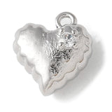 Hjerte Vedhæng Med Zirkonia, Platin Farvet, 10,5x9,5mm - Uniq Perler - 708843