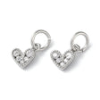 Hjerte Vedhæng Med Zirkonia Sten, 6x7mm - Uniq Perler - 111437