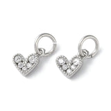 Hjerte Vedhæng Med Zirkonia Sten, 6x7mm - Uniq Perler - 111437