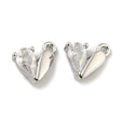 Hjerte Vedhæng Med Zirkonia Sten, 8x6 mm - Uniq Perler - 113188