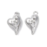 Hjerte Vedhæng, Platin Farvet, (14,5x8,5mm) - Uniq Perler - 972191