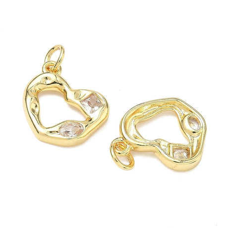 Hjerte Vedhæng – Zirkonia Forgyldt Langtidsholdbar (14.5mm) - Uniq Perler - 117701