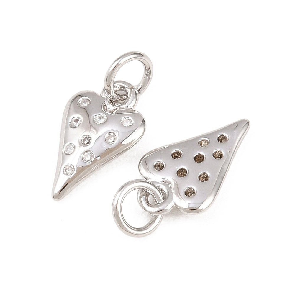 Hjärta Hänge – Zirkonia sten, långvarig beläggning(13x8mm) - Uniq Perler - 117316